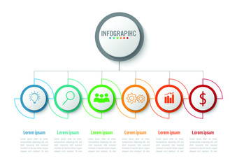 Business infographic circle diagram template with business icon. Vector illustration