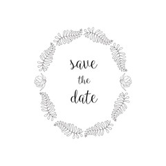 Floral frame with plant.