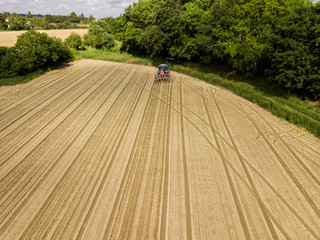 Fototapeta premium Semis du tournesol vu par drone