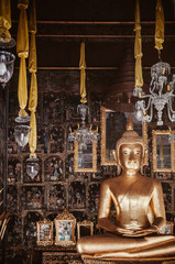 Old golden principle Buddha statue of Wat Ratchaorotsaram  Bangkok