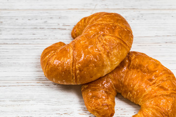 Croissants for Breakfast. Selective focus.