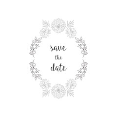 Floral frame with plant.