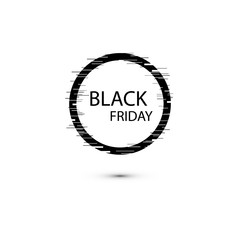 Black Friday sale sign icon. Special offer symbol with shadow and border and stars. Vector