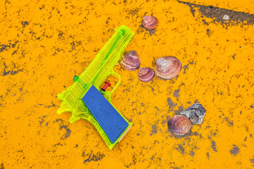 water gun and shells
