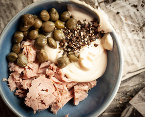 capers mayo tuna mix