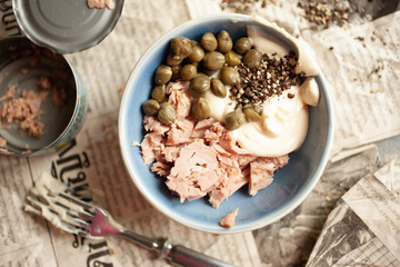 capers mayo tuna mix