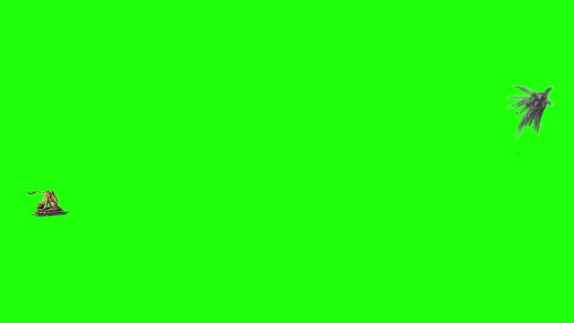 Catapult Wall Destruction Debris Green Screen Side Smoke Medieval 3D Renderings Animations