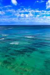 Fototapeta premium Aerial view of blue ocean