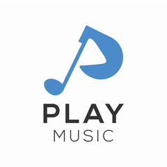 Play Music Logo Design Concept