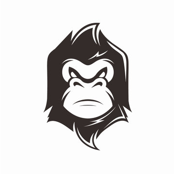 Mascot Character Monkey Logo Vector Silhouette Design Concept
