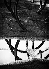 round-wheel reflection in water