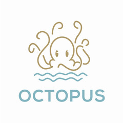 Minimalist Octopus Logo Design Concept Creative