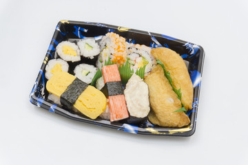 a set of sushi menu at various Japanese restaurants