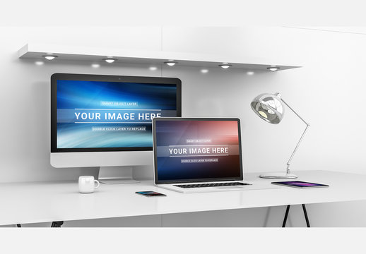 Desktop and Various Devices Mockup