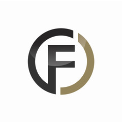 Minimalist Initial F and Circle Logo Design Concept