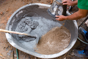 Mixing cement