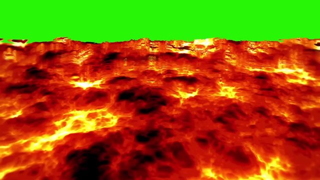 The Floor is Lava Horizontal Green Screen 3D Rendering Animation