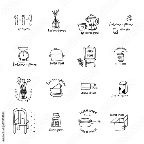 Ideas For Logo Design Doodle Drawingflat Design Stock