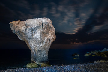 Capo Spulico by night, Anvil rock (scoglio dell'incudine), Cosenza, Jonio sea