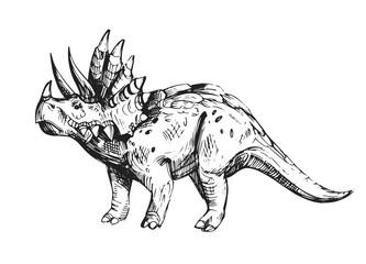 Sketch of dinosaur. Hand drawn illustration converted to vector © aksol
