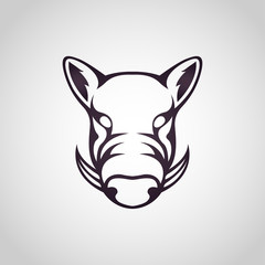 wild boar vector logo icon illustration