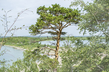 View from the mountain to the lake Shchuchye, Burabai, Kazakhstan