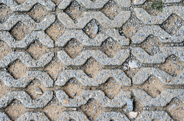 Closeup cement brick block worms pattern for background and texture