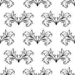 Art damask decorative seamless pattern in simple style