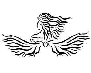 Fototapeta premium Charming lady with wings, fantasy and beauty