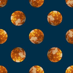 Planet seamless pattern in cartoon style