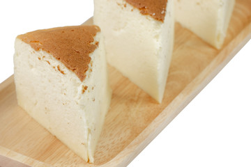 Homemade cheesecake, healthy summer dessert pie cheesecake - isloated on white background. clipping paths