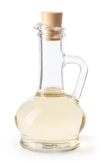 Fototapete Rund White vinegar in glass bottle isolated on white background with clipping path © Da-ga