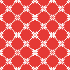 Fototapeta premium Red and white norwegian vector seamless pattern
