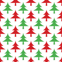 Happy New Year vector seamless pattern with Christmas tree