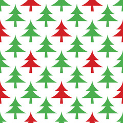 Christmas seamless vector pattern with new year tree