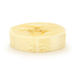 Banana slice isolated on a white.