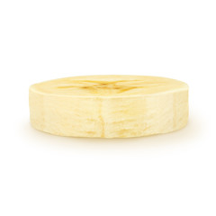 Banana slice isolated on a white.