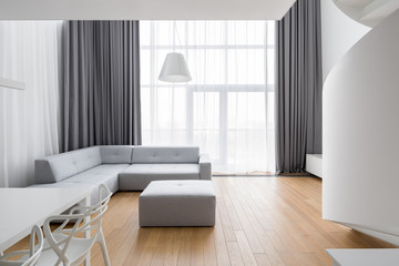 Minimalist living room with sofa