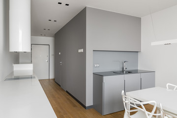 Minimalist kitchen with table