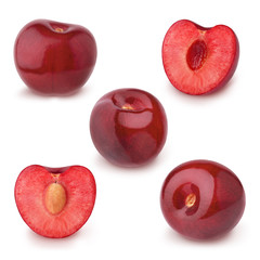 Cherry set. With clipping path.