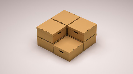 PAckages Boxes Mockup