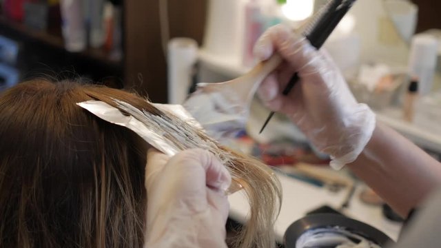 Hair coloring in the barber shop