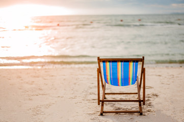 beach chair on the beach.