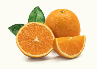 orange fruit slice isolated on white background