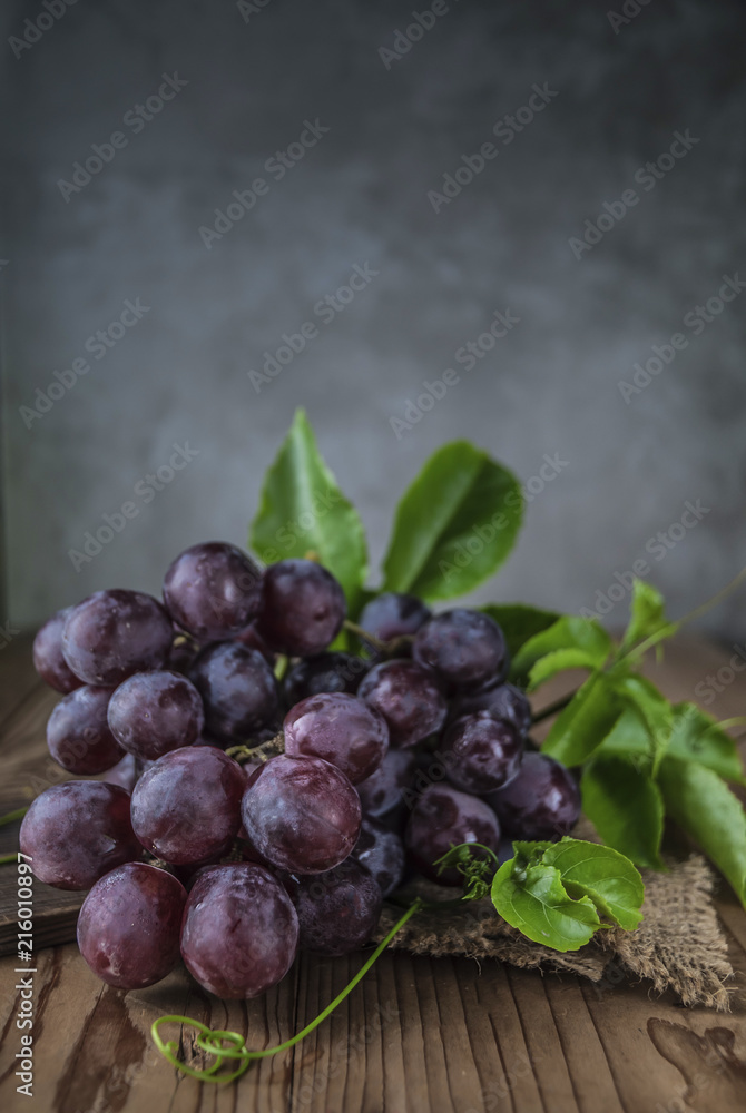 Wall mural Healthy fruits Red grapes in the vineyard,