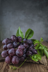 Healthy fruits Red grapes in the vineyard,