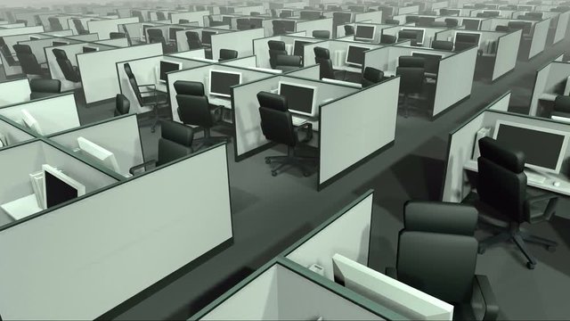Office desks infinite loop 3d
