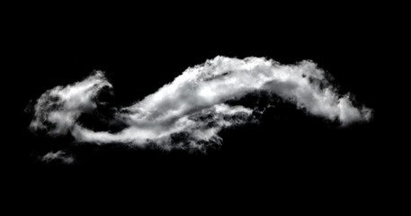 White clouds over black