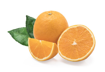 orange fruit slice isolated on white background