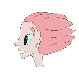 portrait of a young man character, vector